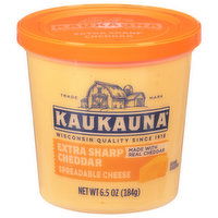 Kaukauna Spreadable Cheese, Extra Sharp Cheddar, 6.5 Ounce