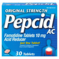 Pepcid AC Acid Reducer, Original Strength, 10 mg, Tablets, 30 Each