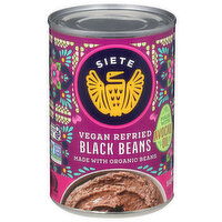 Siete Black Beans, Vegan Refried, 16 Ounce