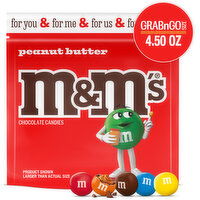 M&M'S M&M'S Peanut Butter Milk Chocolate Candy, Grab N Go, 4.5 oz Resealable Bag, 4.5 Ounce
