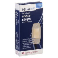 Equaline Bandages, Adhesive, Extra Large Sheer Strips, 10 Each