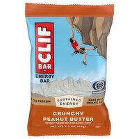 CLIF BAR - Crunchy Peanut Butter - Made with Organic Oats - Energy Bars - Non-GMO - Plant Based Protein Bars (1 Count), 2.4 Ounce
