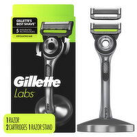 Gillette GilletteLabs with Exfoliating Bar Razor Handle, 2 Refills, 1 Stand, 1 Each