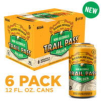 Sierra Nevada Beer, Trail Pass Non-Alcoholic Golden Craft Beer 6 Pack (12oz Cans), 6 Each