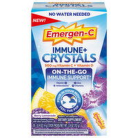 Emergen-C Immune+ Crystals, On-the-Go, Stick Packs, Berry Lemonade, 28 Each