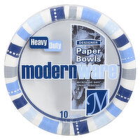 modernware Designer Paper Bowls, Heavy Duty, 12 Ounce, 10 Each