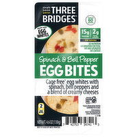 Three Bridges Egg Bites, Spinach & Bell Pepper, 4.6 Ounce