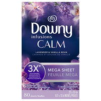Downy Calm Infusions Lavender & Vanilla Bean Mega Dryer Sheets, 80 Each