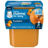 Gerber Natural for Baby Pumpkin, Sitter 2nd Foods, 2 Pack, 2 Each