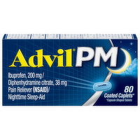 Advil PM Pain Reliever (NSAID)/Sleep-Aid, Coated Caplets, 80 Each