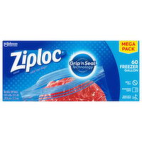 Ziploc Seal Top Bags, Freezer, Gallon, Mega Pack, 60 Each