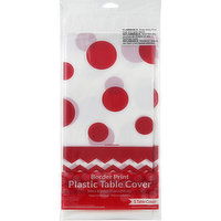 Creative Converting Table Cover, Border Print, Chevron Dots-Classic Red, Plastic, 1 Each