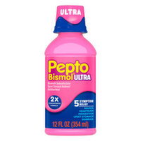 Pepto-Bismol Multi-Symptom Pepto Bismol Ultra Liquid, Upset Stomach & Diarrhea Relief, Over-the-Counter Medicine, 12 Oz, 12 Ounce