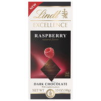 Lindt Excellence Dark Chocolate, with Raspberry Pieces, Raspberry, 3.5 Ounce