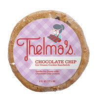 Thelma's 6 oz. Ice Cream Sandwich Thelma's Chocolate Chip with Vanilla Ice Cream Sandwich 6 Fluid Ounce, 6 Fluid ounce