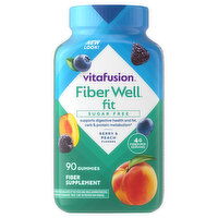 Vitafusion Fiber Well Fit, Sugar Free, Gummies, Berry & Peach Flavors, 90 Each