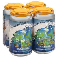 Surreal Brewing Malt Beverage, Juicy Mavs, Hazy IPA, 4 Each