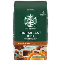 Starbucks Coffee, 100% Arabica, Ground, Medium Roast, Breakfast Blend, 18 Ounce