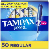 Tampax Pearl Tampax Pearl Tampons with LeakGuard Braid, Regular, 50 Ct, 50 Each