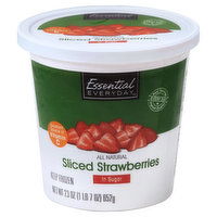 Essential Everyday Strawberries, Sliced, 23 Ounce