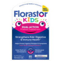 FlorastorKids Probiotic Supplement, Dual Action, 20 Each