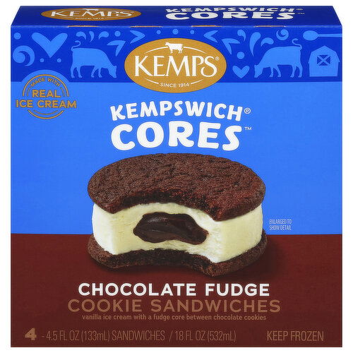Kemps Kempswich Cores Chocolate Fudge Cookie Sandwiches