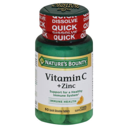 Nature's Bounty Vitamin C, + Zinc, Quick Dissolve Tablets