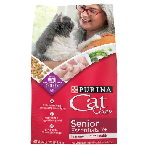 Cat Chow Cat Food, Immune + Joint Health, Senior Essentials 7+