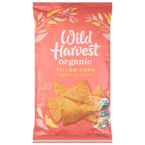 Wild Harvest Tortilla Chips, Organic, Yellow Corn