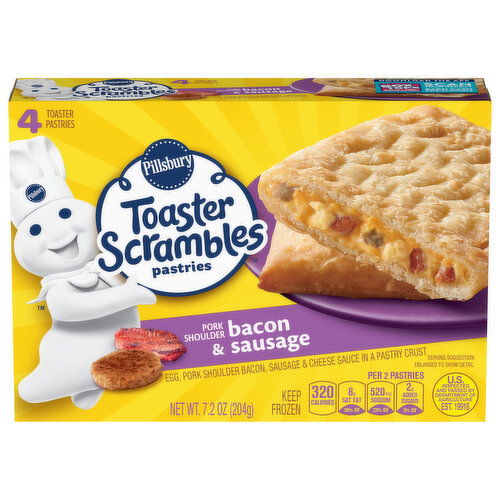 Pillsbury Toaster Scrambles Toaster Pastries, Pork Shoulder Bacon & Sausage