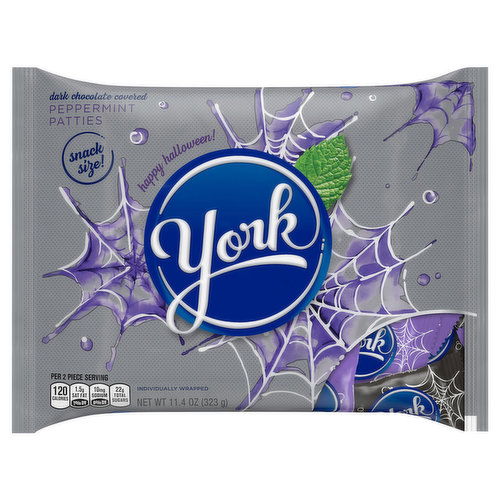 York Peppermint Patties, Dark Chocolate Covered, Snack Size