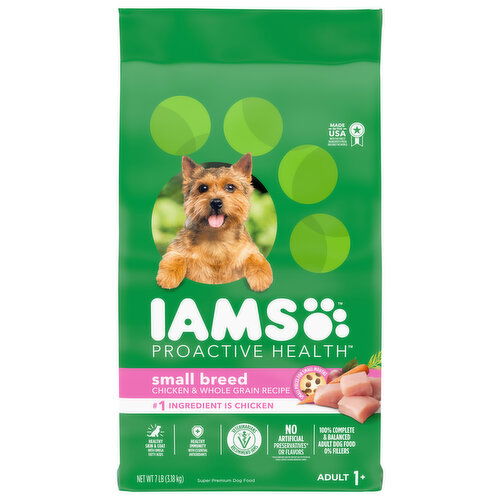 IAMS Proactive Health Dog Food, Super Premium, Chicken & Whole Grains Recipe, Small Breed, Adult 1+