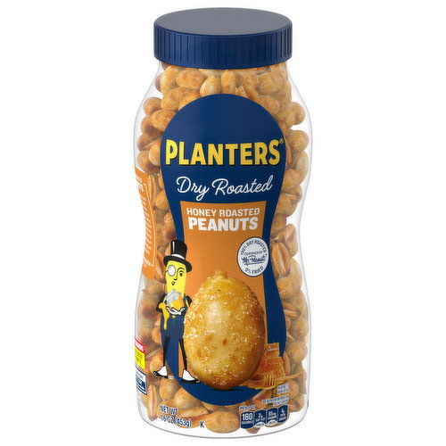 Planters Peanuts, Dry Roasted, Honey Roasted