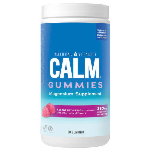 Natural Vitality Calm Magnesium Supplement, 330 mg, Gummies, Raspberry-Lemon Flavored