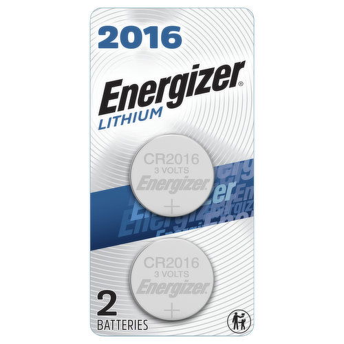 Energizer Batteries, Lithium, CR2016, 2 Pack