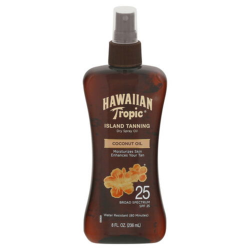 Hawaiian Tropic Dry Spray Oil, Island Tanning, Coconut Oil, SPF 25