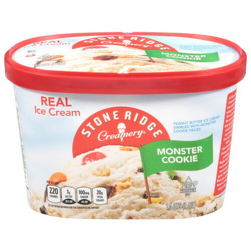 Stone Ridge Creamery Ice Cream, Real, Monster Cookie