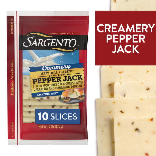 SARGENTO Sargento® Creamery Sliced Pepper Jack Natural Cheese, 10 slices