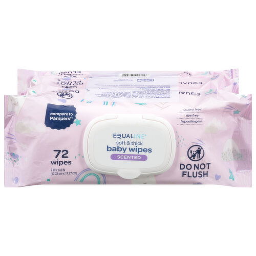 Equaline Baby Wipes, Soft & Thick, Scented