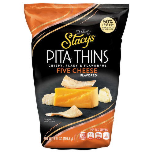 Stacy's Pita Thins, Five Cheese Flavored, Baked