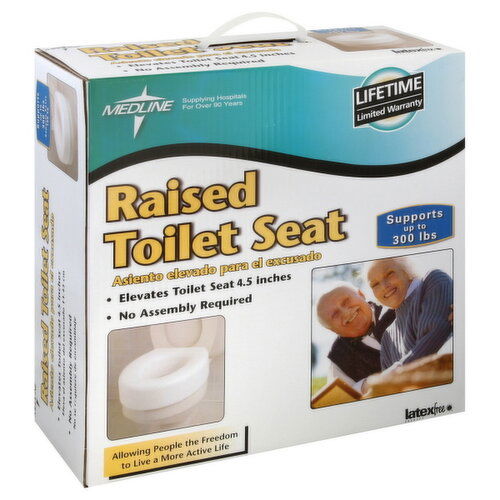 Medline Toilet Seat, Raised