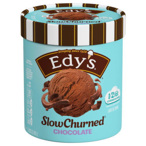 Edy's Slow Churned Ice Cream, Light, Chocolate