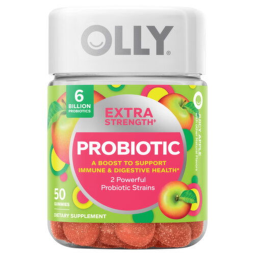 Olly Probiotic, Juicy Apple, Extra Strength, Gummies