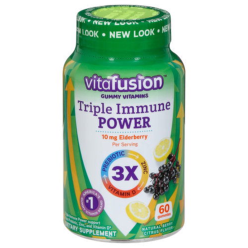 Vitafusion Triple Immune Power, 10 mg, Gummies,  Natural Berry Citrus Flavor