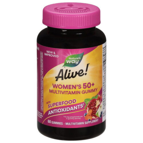 Nature's Way Alive! Multivitamin Gummy, with Superfood Antioxidants, Women's 50+, 10 mg, Gummies