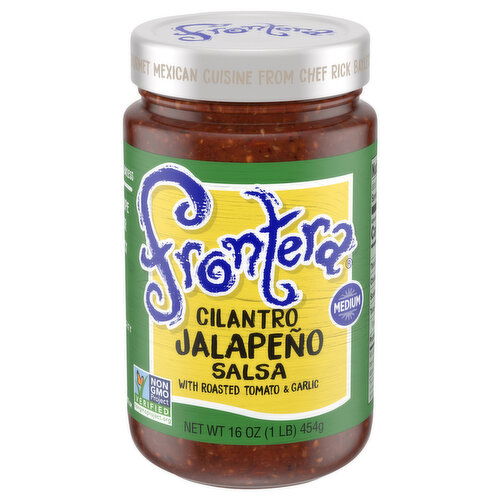 Frontera Salsa, with Roasted Tomato & Garlic, Cilantro Jalapeno, Medium