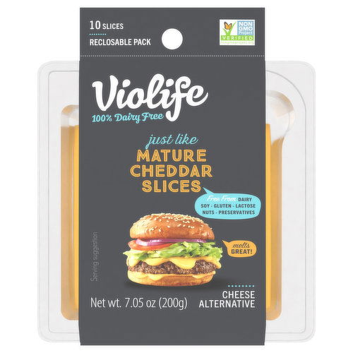 Violife Cheese Alternative, Slices, Mature Cheddar