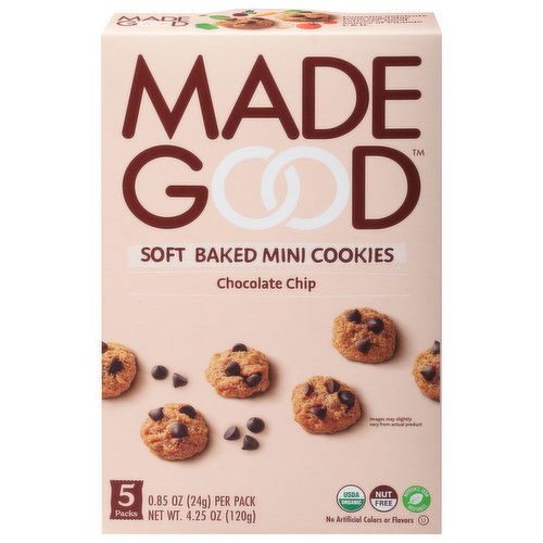 MadeGood Cookies, Mini, Soft Baked, Chocolate Chip