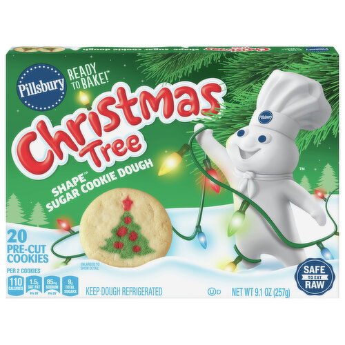 Pillsbury Ready to Bake! Cookie Dough, Sugar, Pre-Cut, Christmas Tree Shape