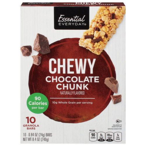 Essential Everyday Granola Bars, Chocolate Chunk, Chewy